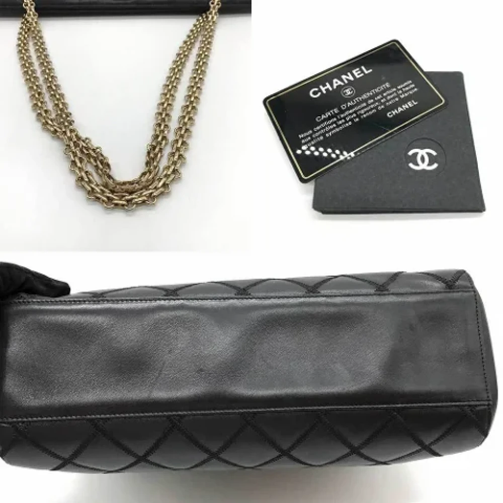 Chanel Vintage Pre-owned Leather totes Black Dames