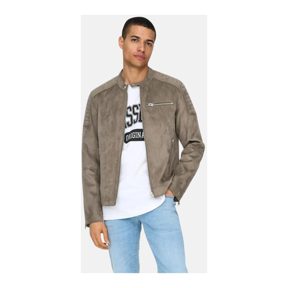Only & Sons Stijlvolle Jas voor Mannen Brown Heren