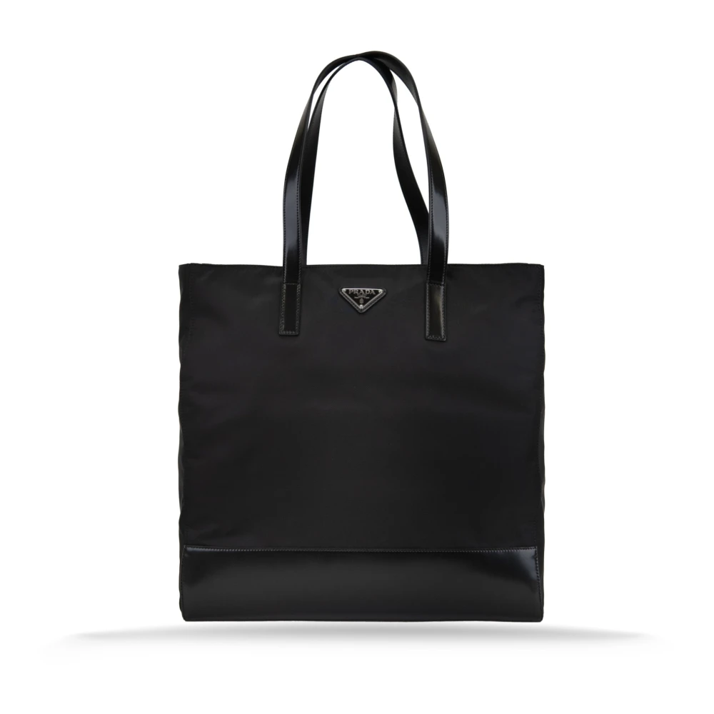 Prada Women's Black Tote Bags, One Size, Stylish Shoulder Bag With Zipper