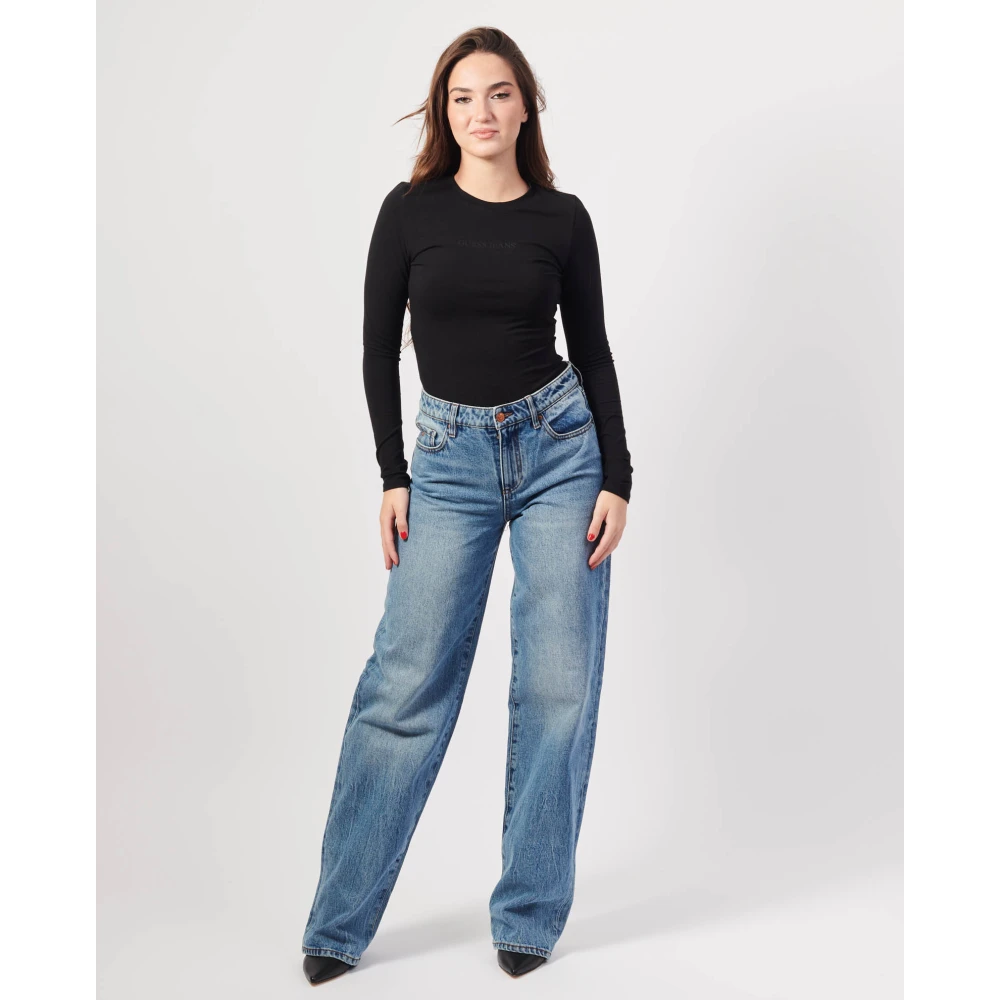 Armani Exchange Blauwe wortelpasvorm jeans met zij- en achterzakken Blue Dames