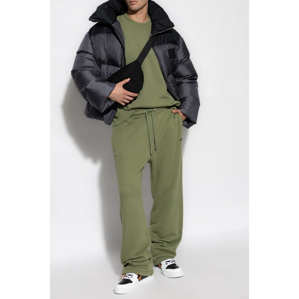 Off White Sweatpants Green Heren