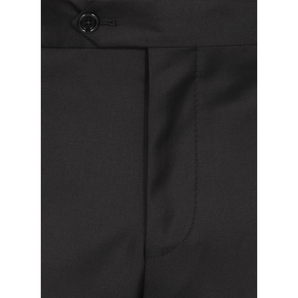 Lardini Zwart wollen pak met pieklapel Black Heren
