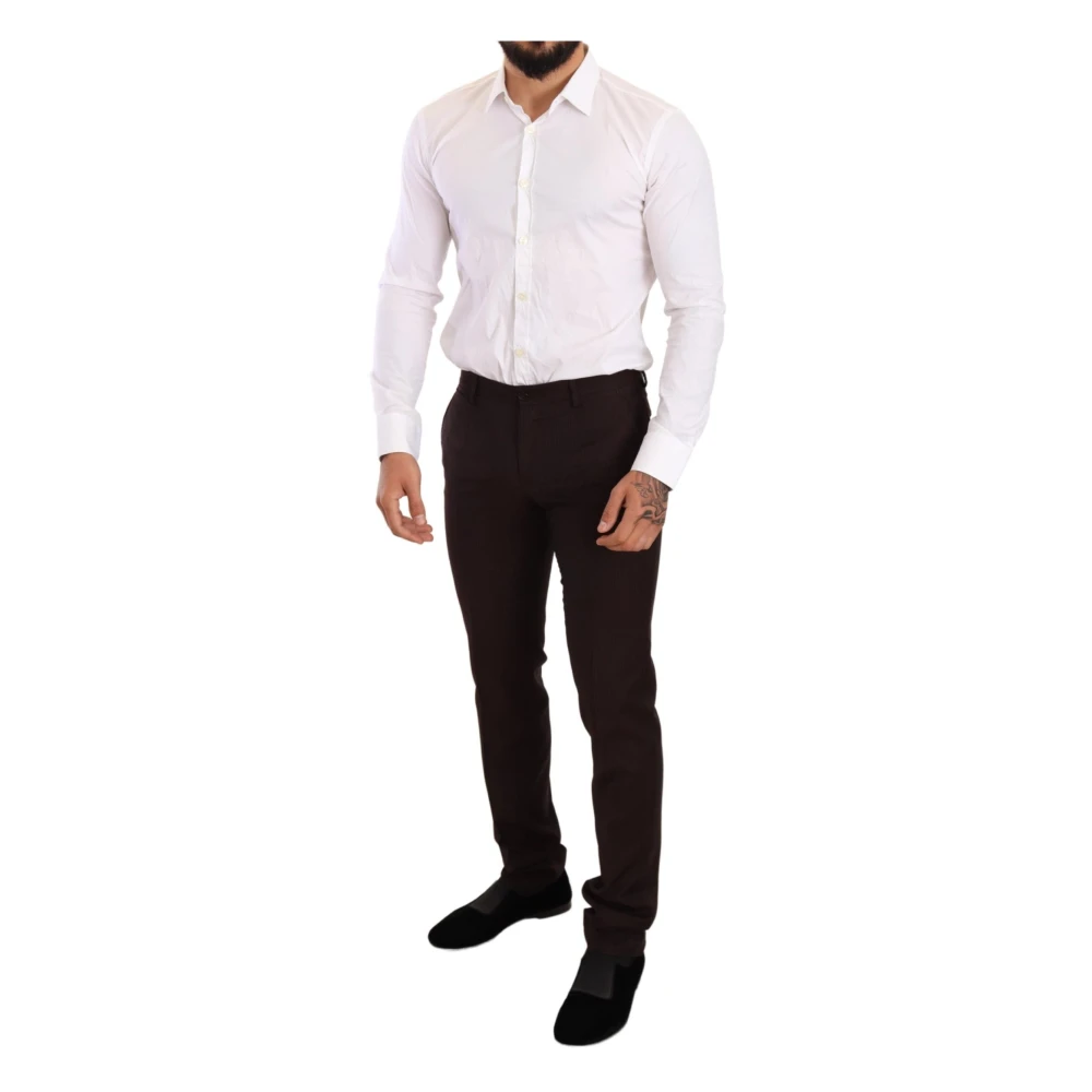 Dolce & Gabbana Bordeaux Gestreept Slim Fit Pak Red Heren