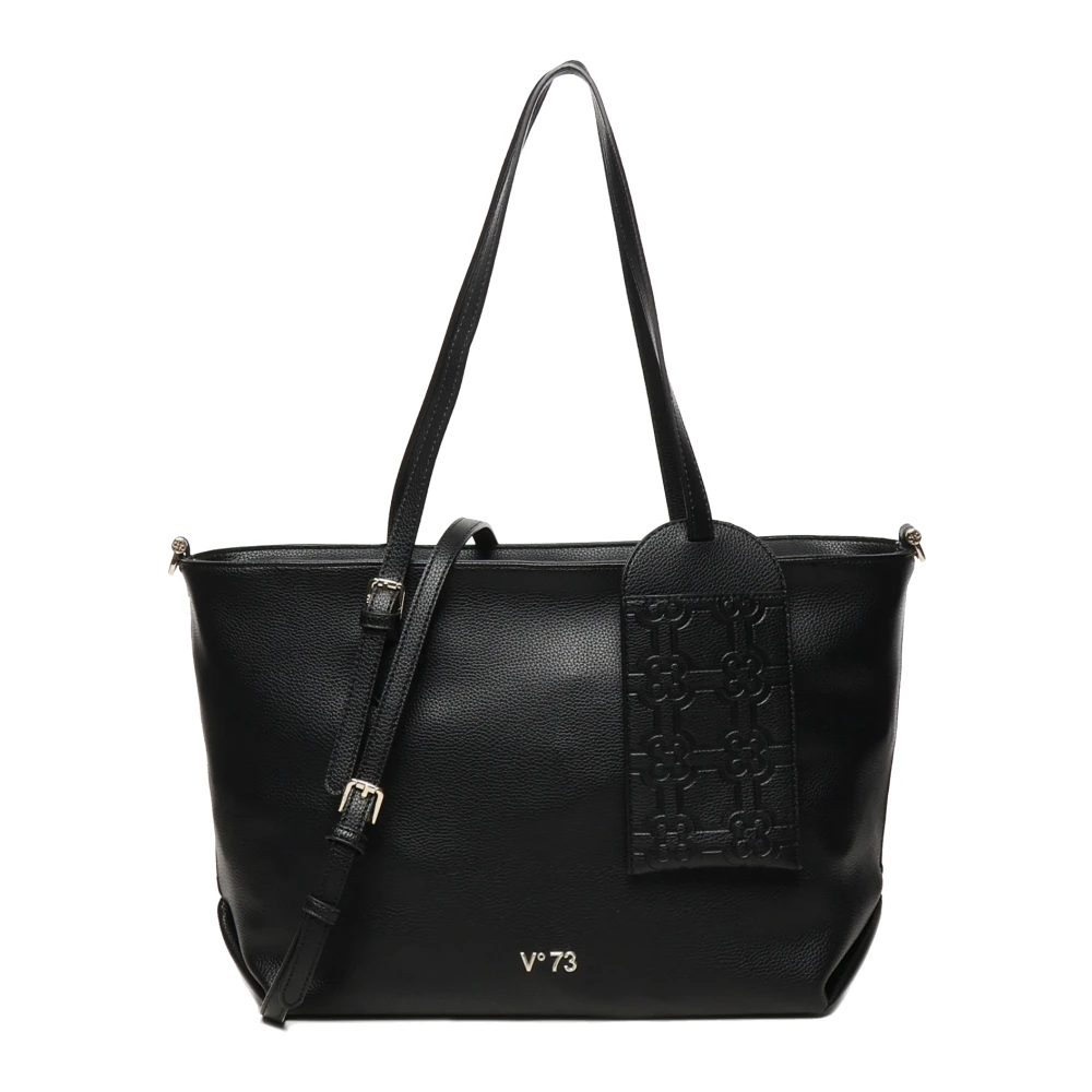 V73 Zwarte Winkel Tas met Logo Black Dames