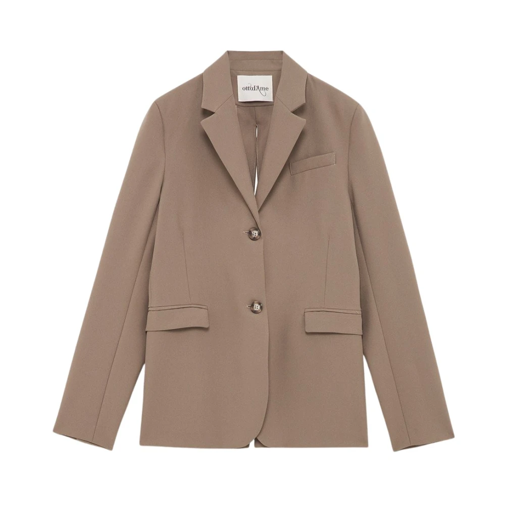 Ottod'Ame Elegante Dames 2-Knoop Blazer Brown Dames