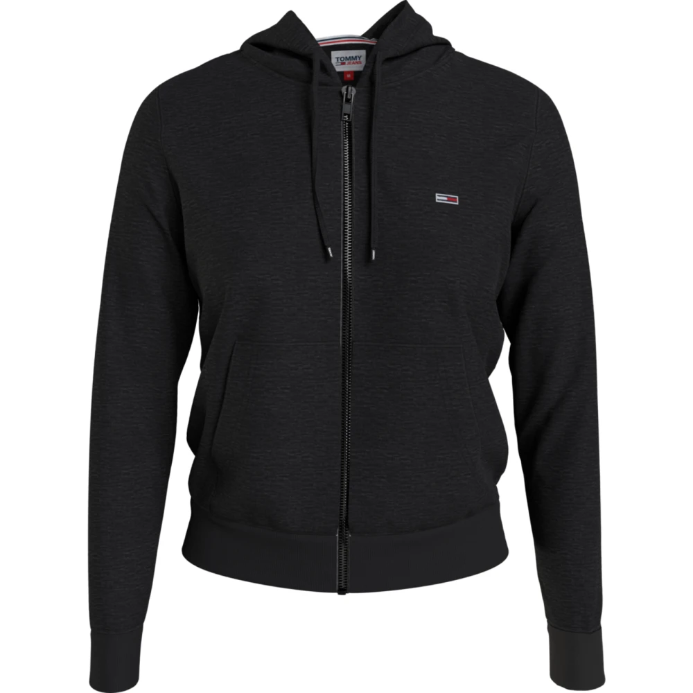 Tommy Jeans Women's Black Jumper With Felpa Style - Zip-Throughs - Xs - Sweatshirts & Hoodies