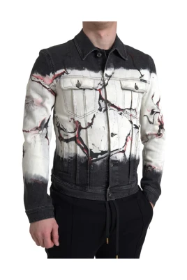 Marble Print Denim Jacket