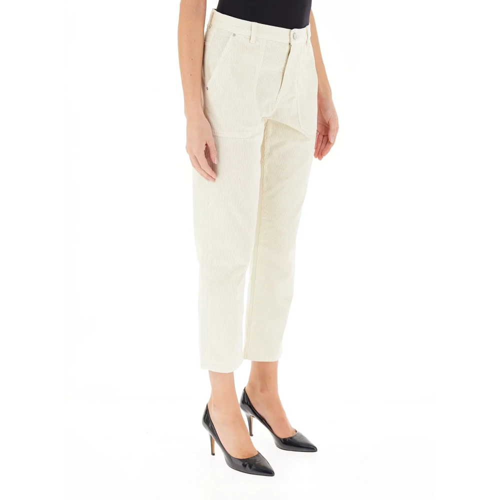 pinko Fluweelribbroek met voorrits White Dames