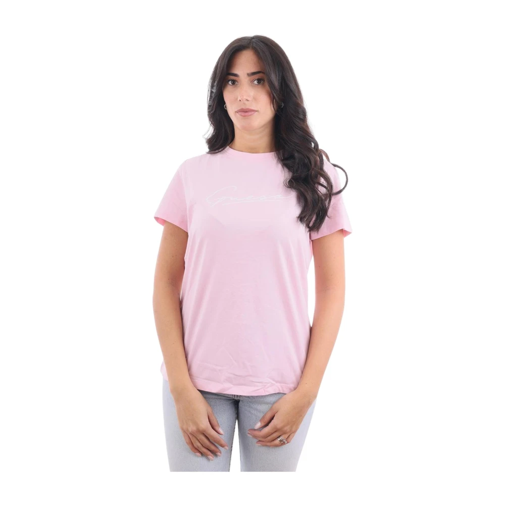 Guess T-Shirt Klassieke Pasvorm Pink Dames