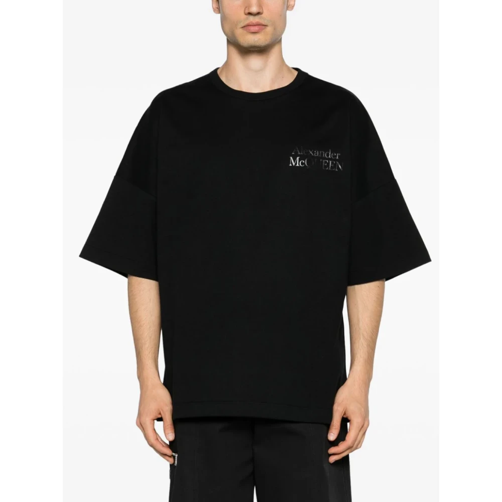 alexander mcqueen Zwart T-shirt met Oversized Logo Black Heren