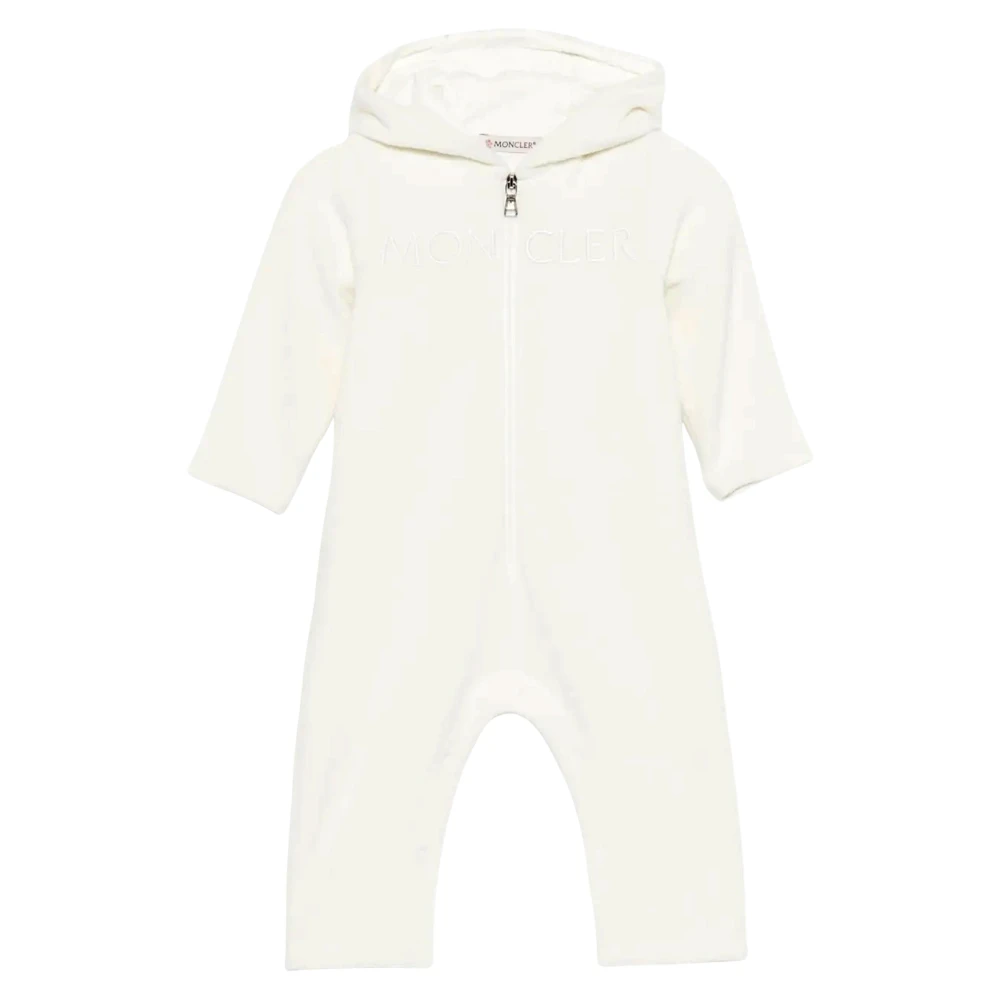 Moncler Unisex Infant Ivory Baby Romper With Ears