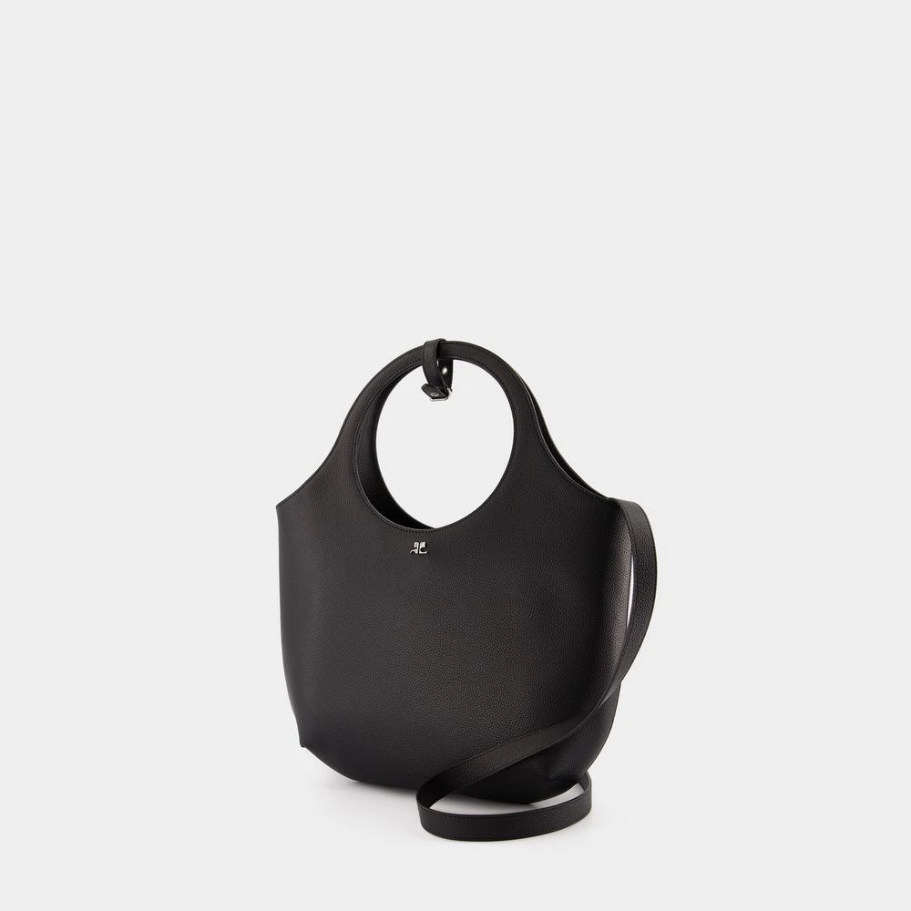 Courrèges Zwarte Leren Schoudertas Black Dames