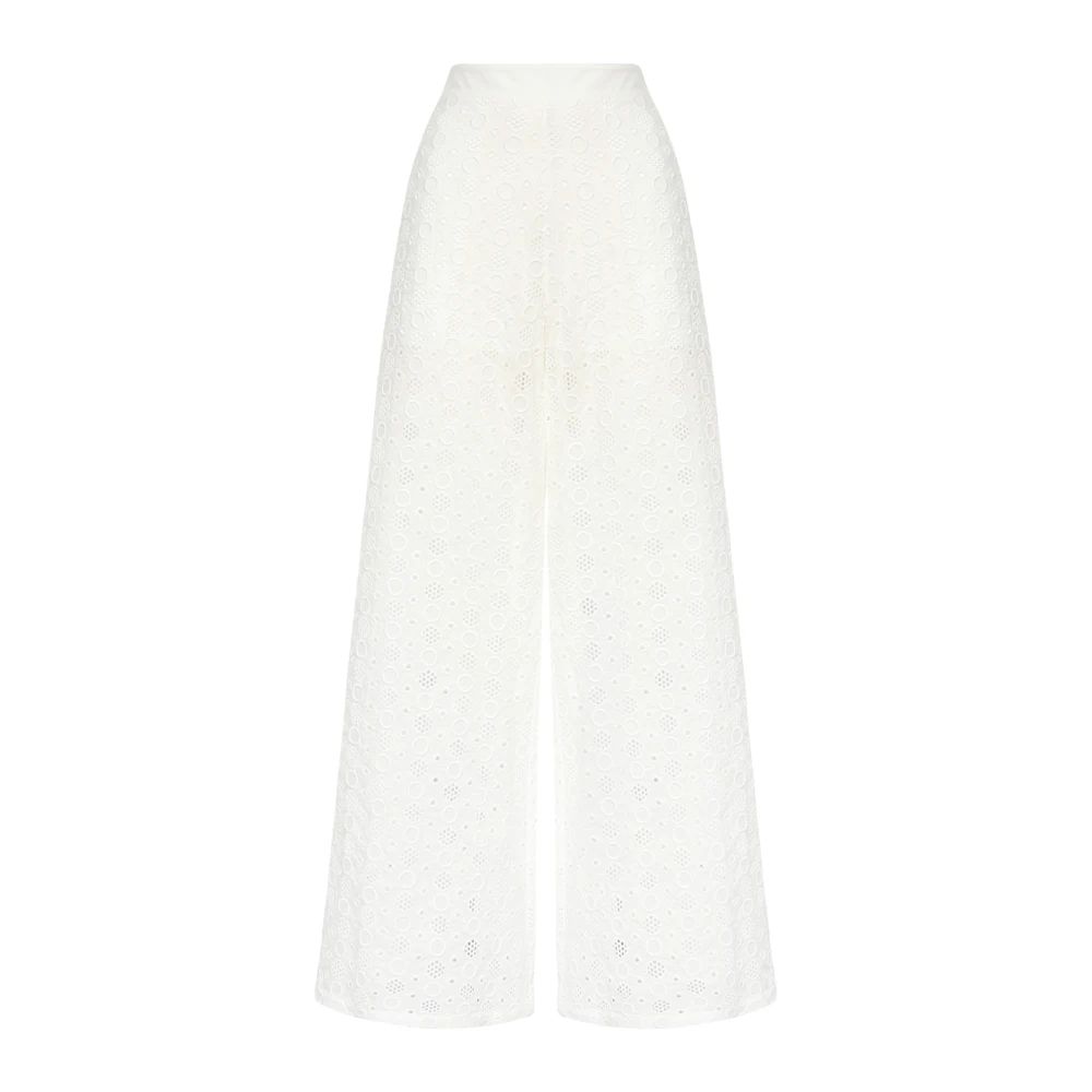 Pinko Women's White Wide Trousers, Xs, Wide Trousers