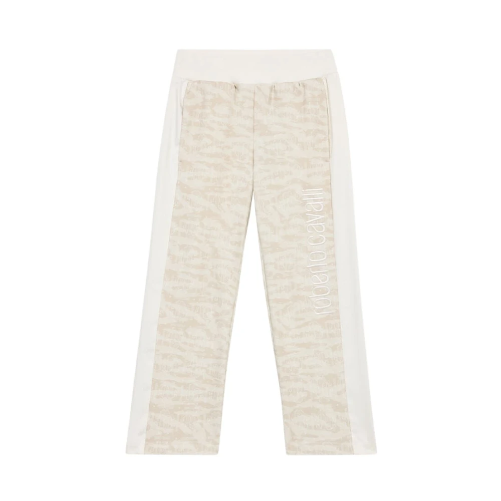 Roberto Cavalli Men's Beige Tiger Skin Print Sport Pants