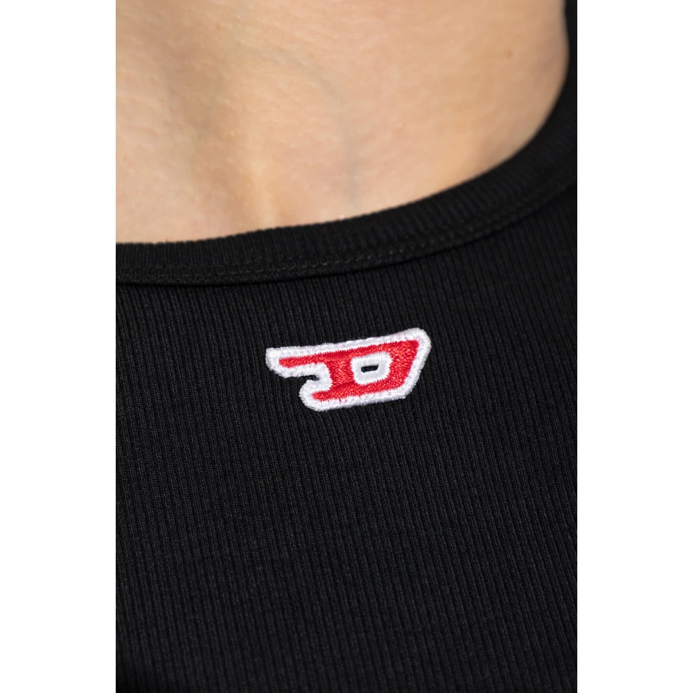 Diesel T-shirt T-Ele-Long-D Black Dames