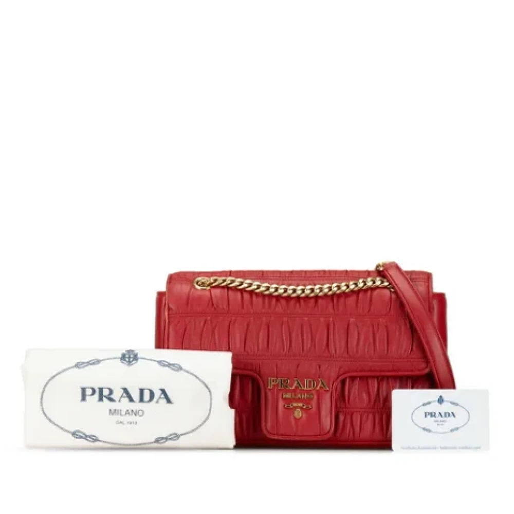 Prada Vintage Pre-owned Leather prada-bags Red Dames