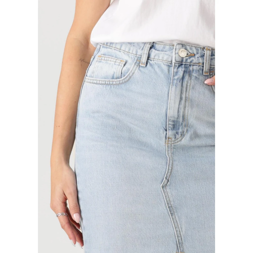 Liu Jo Blauwe Rechte Midi Rok Blue Dames