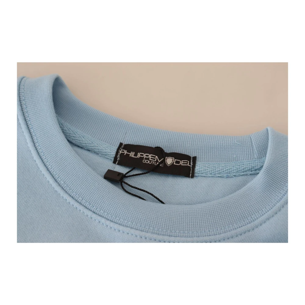 Philippe Model Lichtblauwe Logo Bedrukte Trui Blue Dames