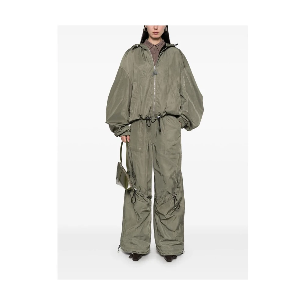 The Attico Olijfgroene Hoodie met Rits Green Dames