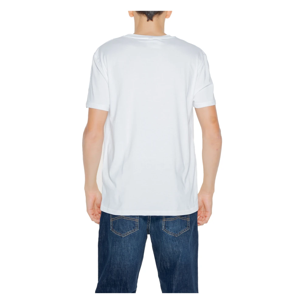Moschino Wit Bedrukt T-Shirt Korte Mouwen White Heren