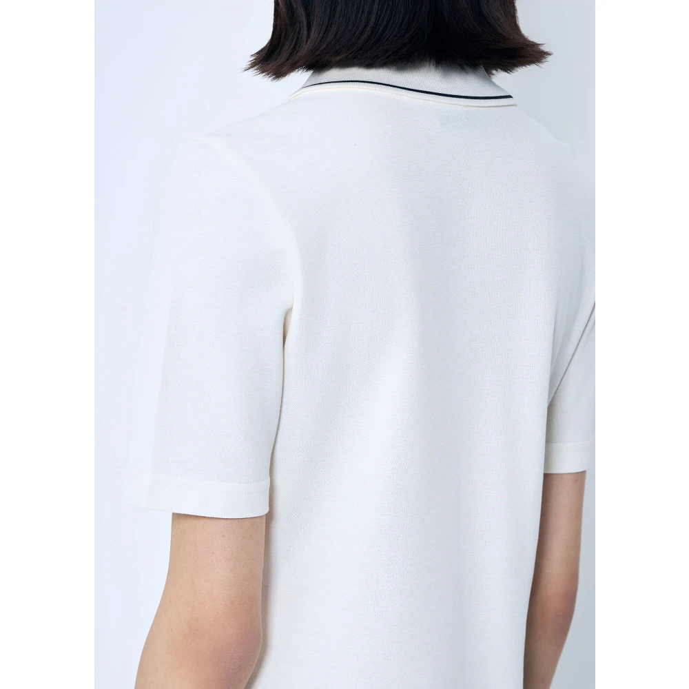Moncler Logo Patch Polo Shirt White Dames