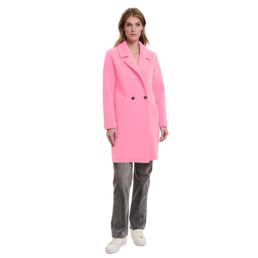 Rino&Pelle Double Breasted Coat in Danja-stijl Pink Dames