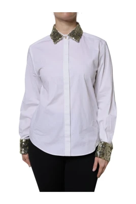 Sequin Shirt Top med knappstängning