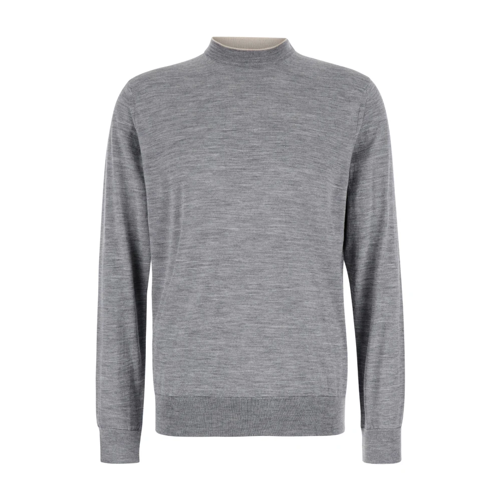 Eleventy Merino Zijde Trui Grijs Gray Heren