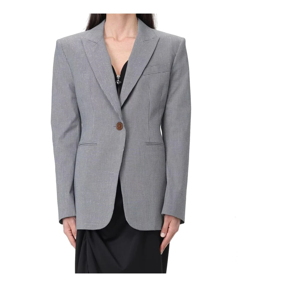 Vivienne Westwood Geruite Katoenen Jas Vrouwen Italië Gray Dames