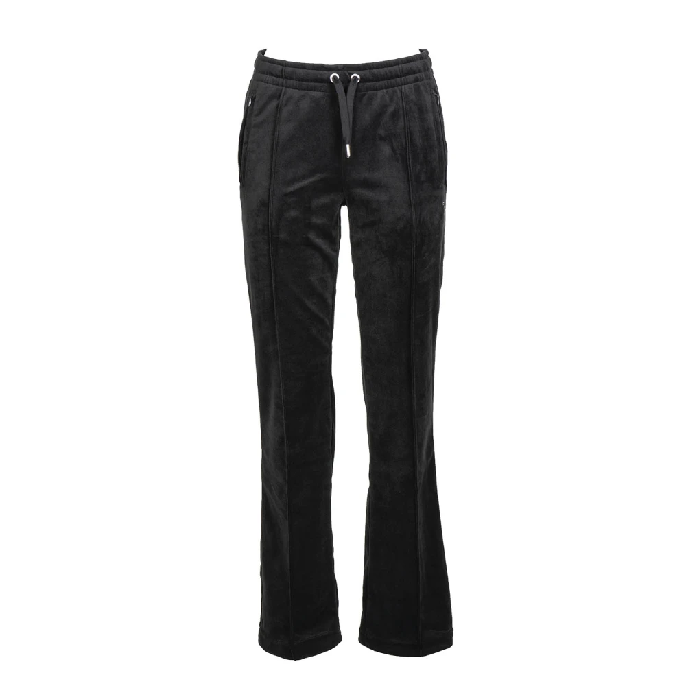 Juicy Couture Zwarte fluwelen rechte broek Black Dames