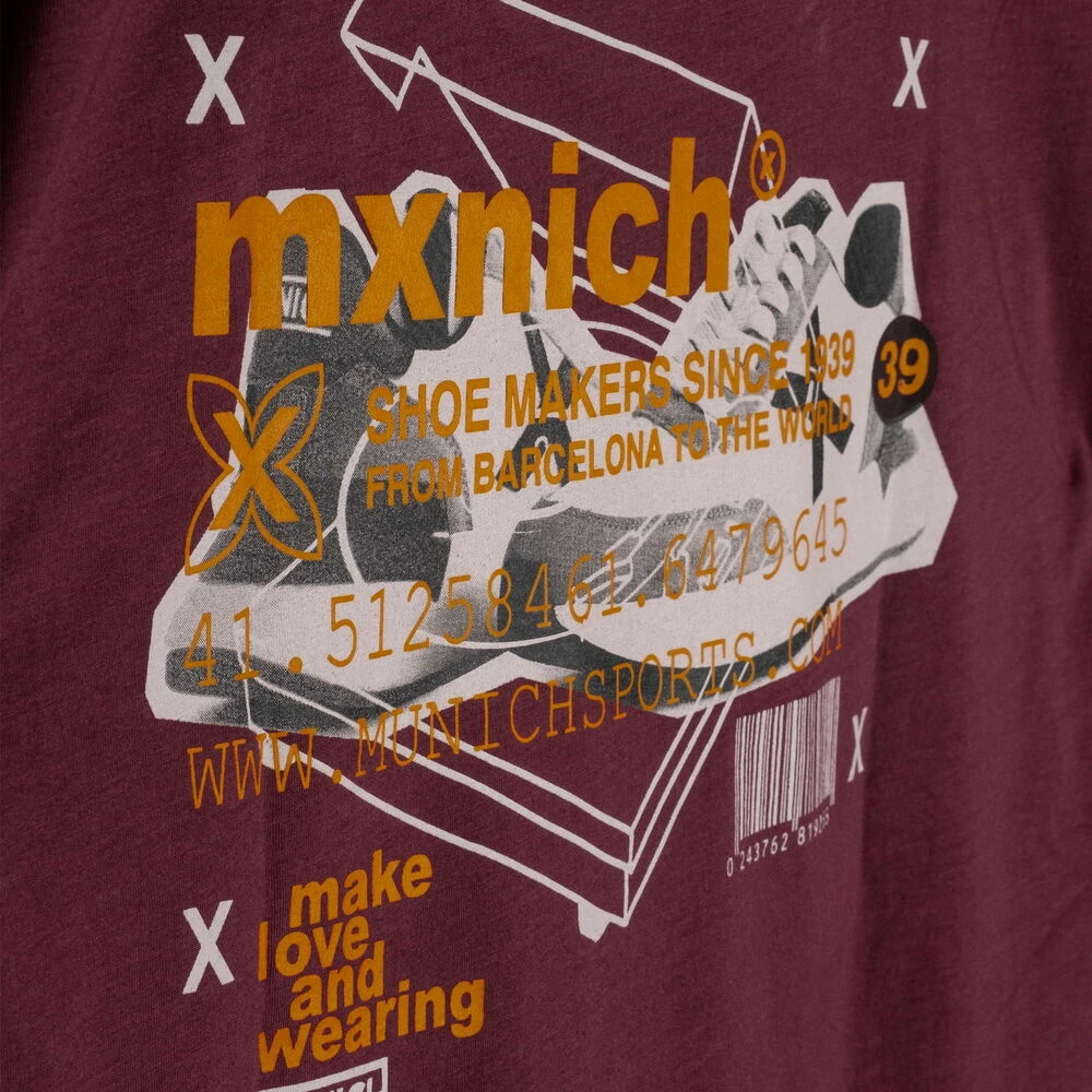 Munich Bordeaux Bedrukt Oversize Urban T-shirt Red Heren