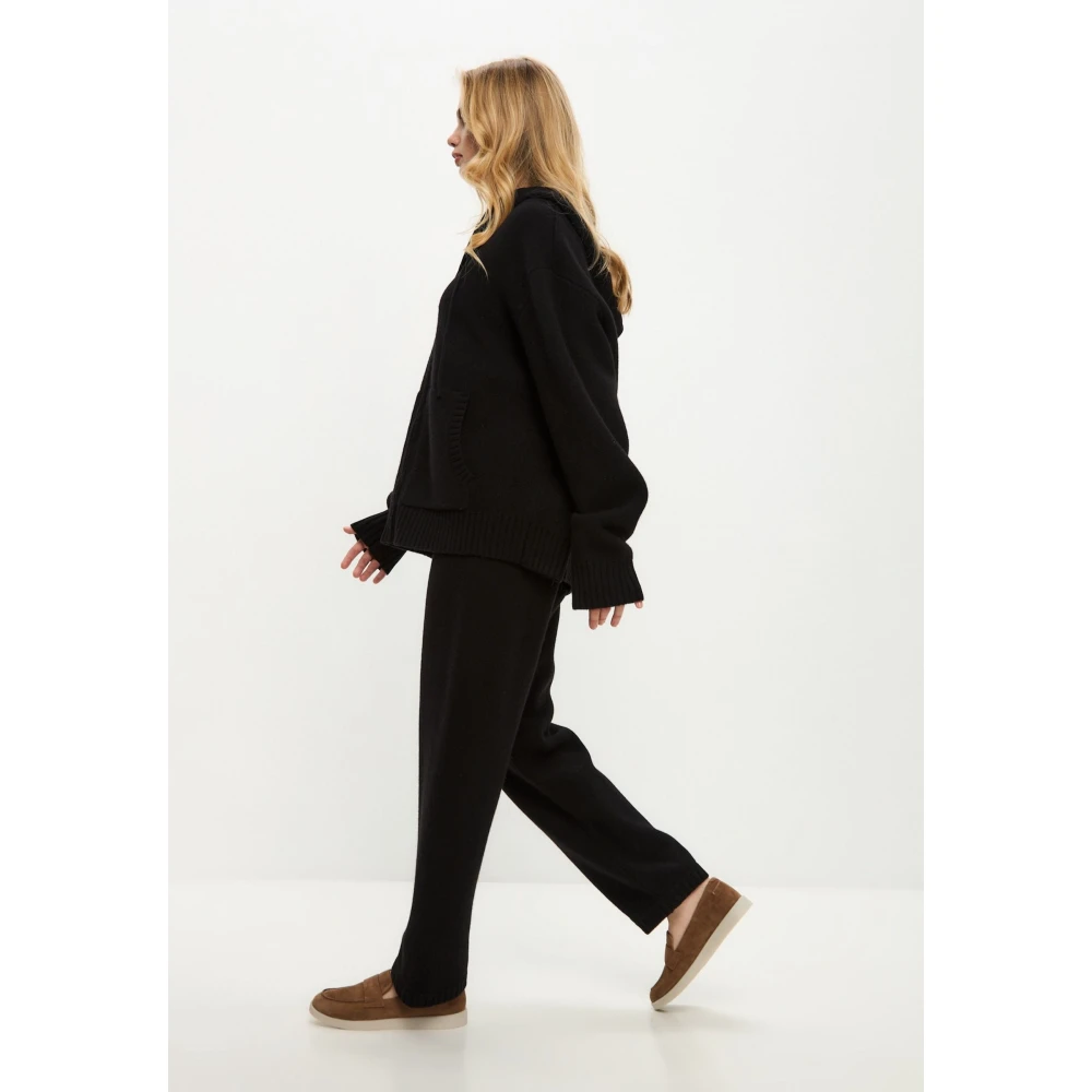 Cesare Gaspari Merino Hoodie Kostuum Penelope Zwart Black Dames