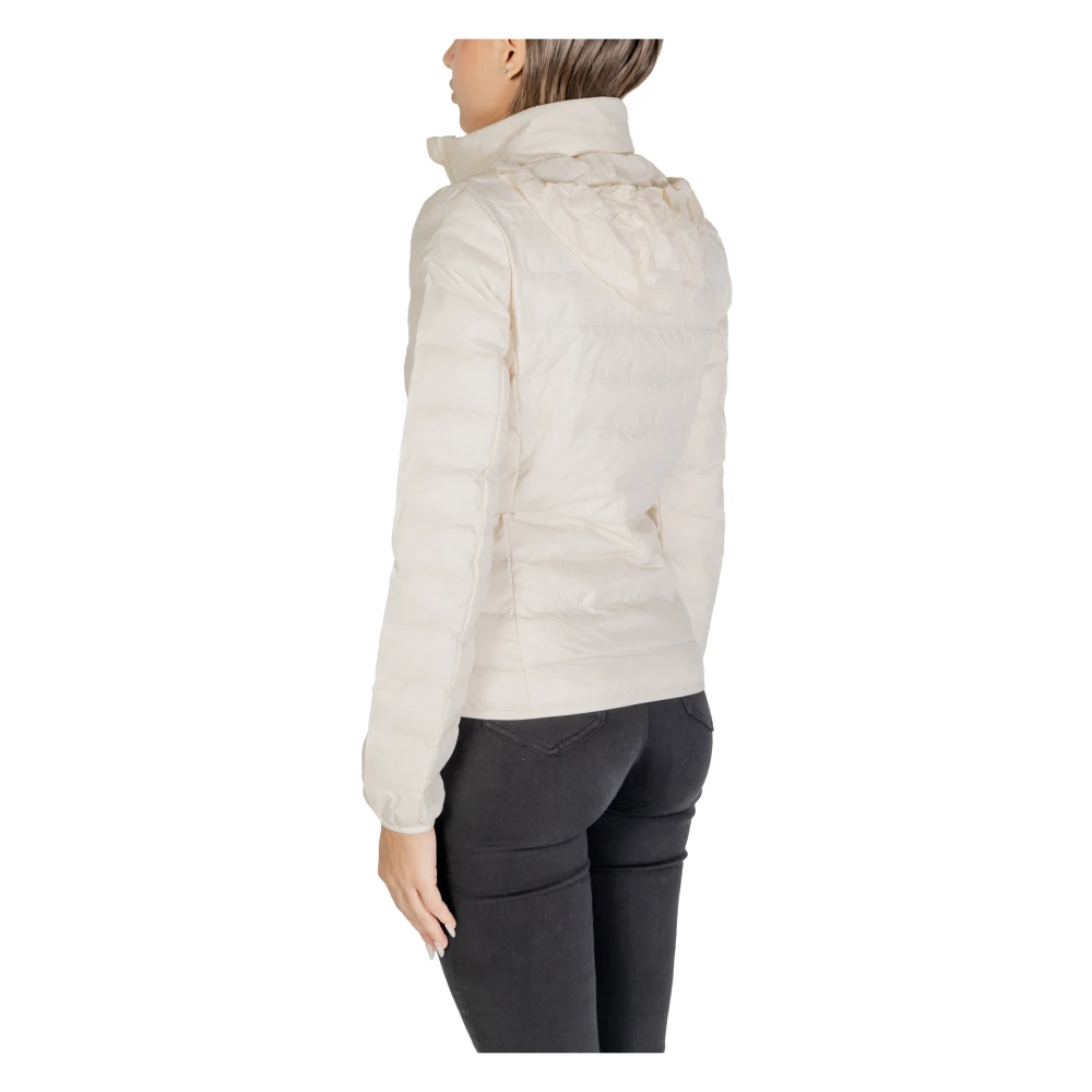 Emporio Armani EA7 Nylon Jas Herfst Winter Collectie Vrouwen Beige Dames