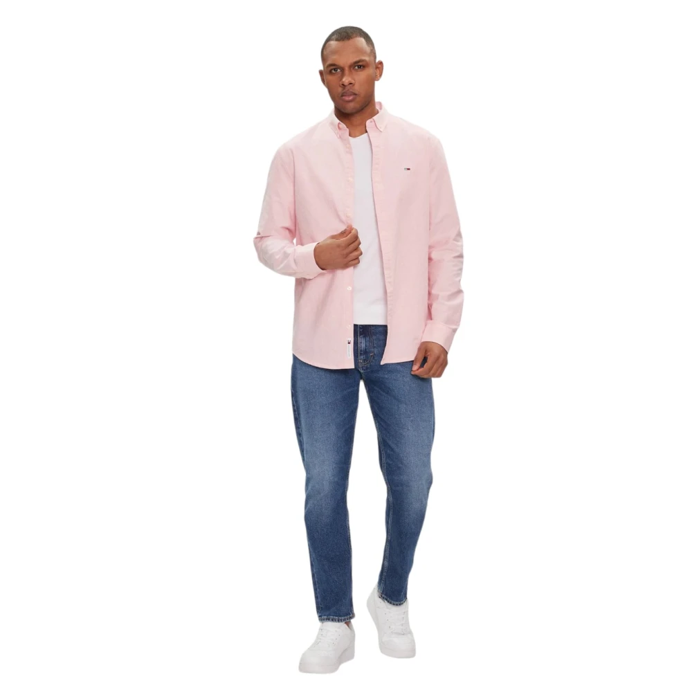 Tommy Jeans Stijlvolle Shirt voor Mannen Pink Heren