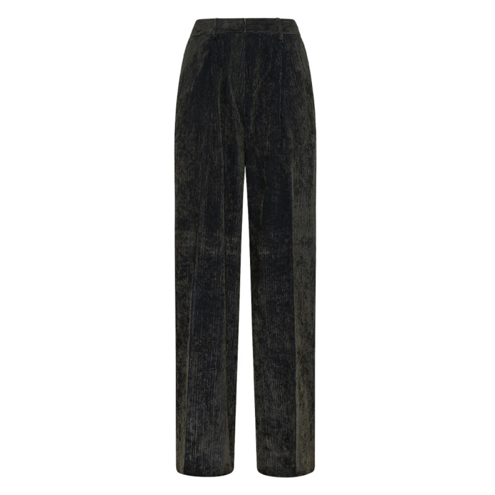 Momoni Wijde fluwelen broek in Kyoto-stijl Black Dames