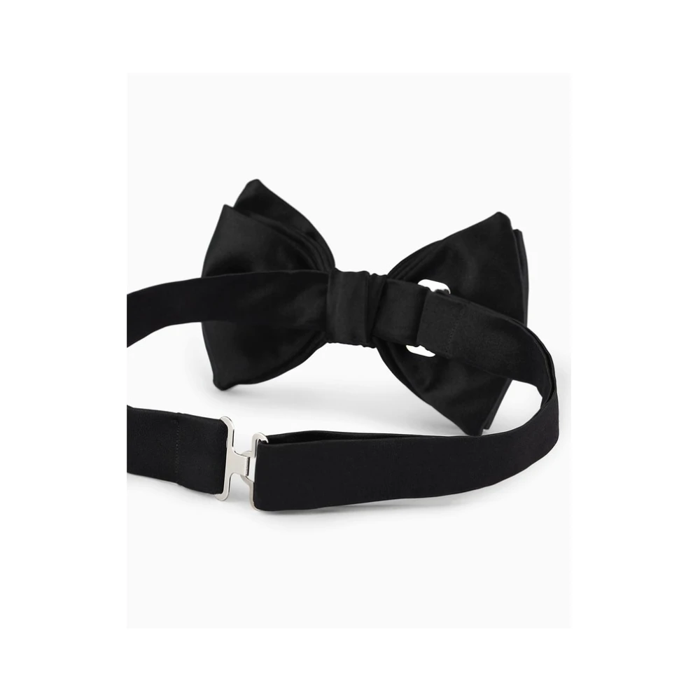 Emporio Armani Zijden Micro Patroon Vlinderdas Black Heren