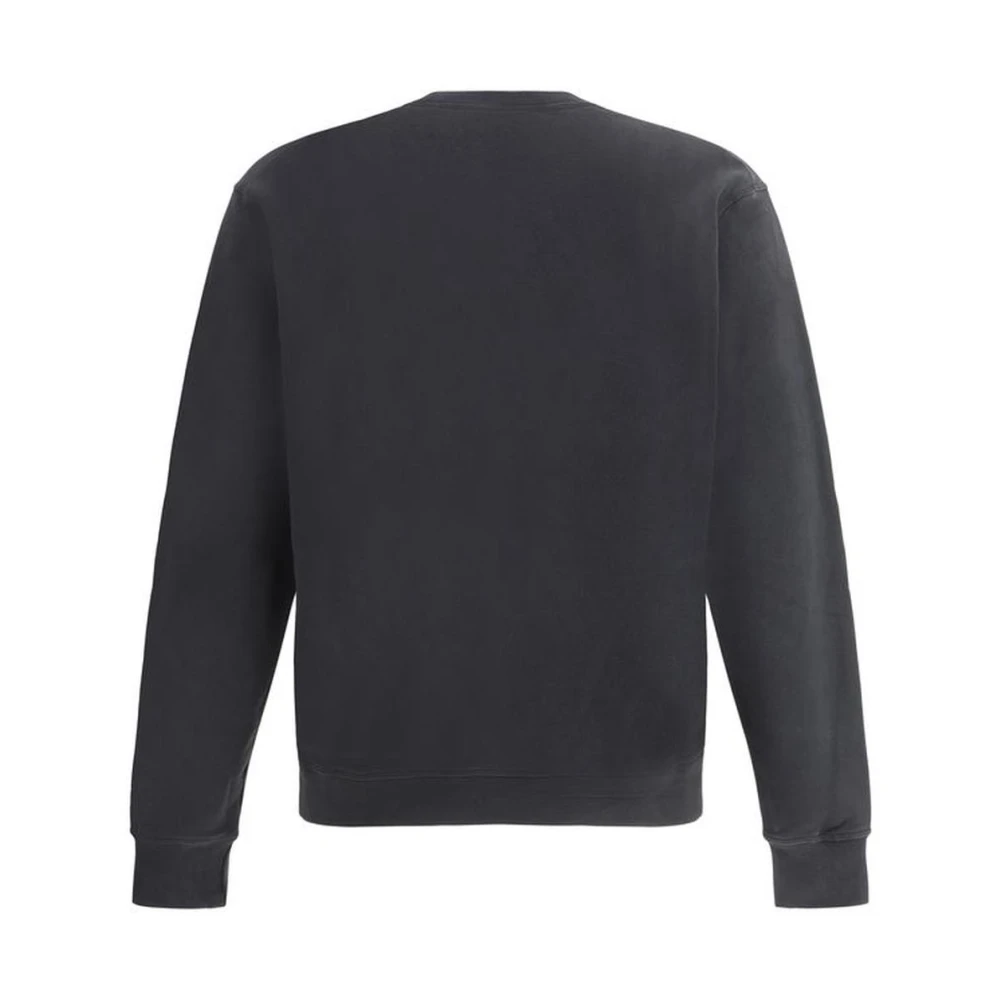 Dsquared2 Monogram Katoenen Sweatshirt met Geribbelde Hals Black Heren
