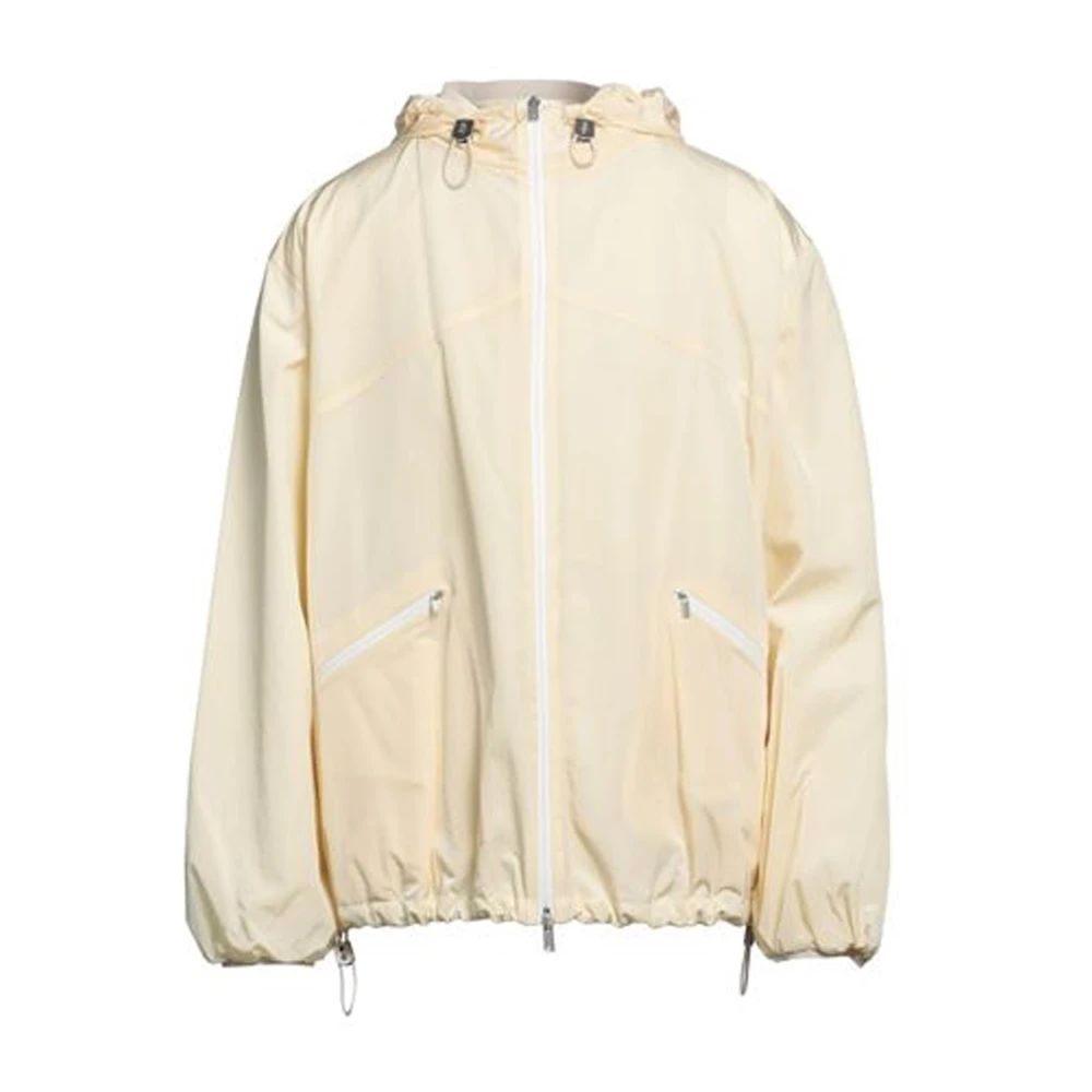 Jil Sander Men's Yellow Light Jackets, M, Hooded Jacket