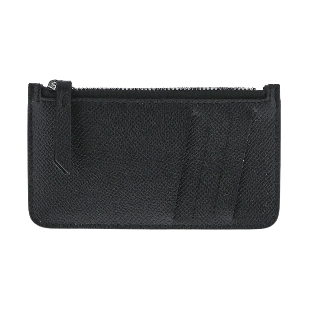 Maison Margiela Leren kaarthouder met vier steken Black Unisex