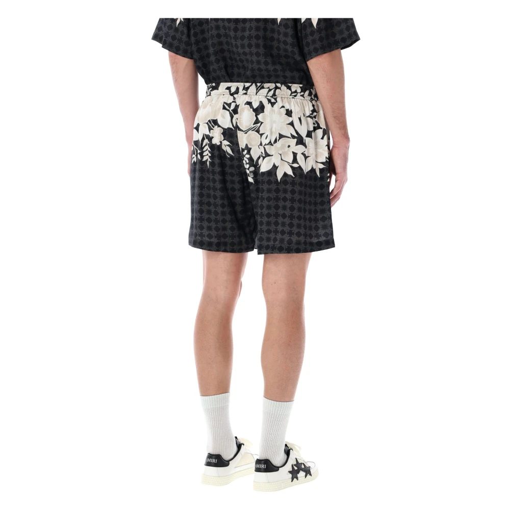 Amiri Zwarte Bloementuin Shorts Multicolor Heren
