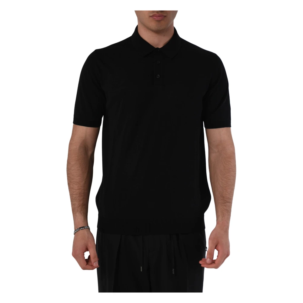 Roberto Collina Polo Shirts Black Heren
