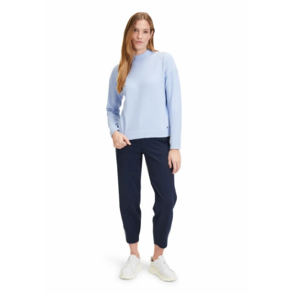 Betty & Co Gebreide trui Kort 1 1 Mouw Chambray Blauw 100609821 Blue Dames