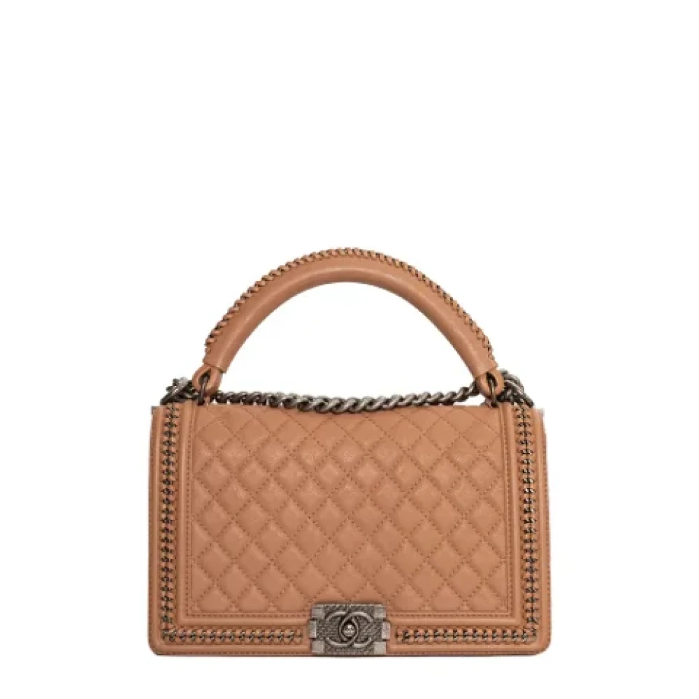 Chanel Vintage Pre-owned Leather handbags Beige Dames