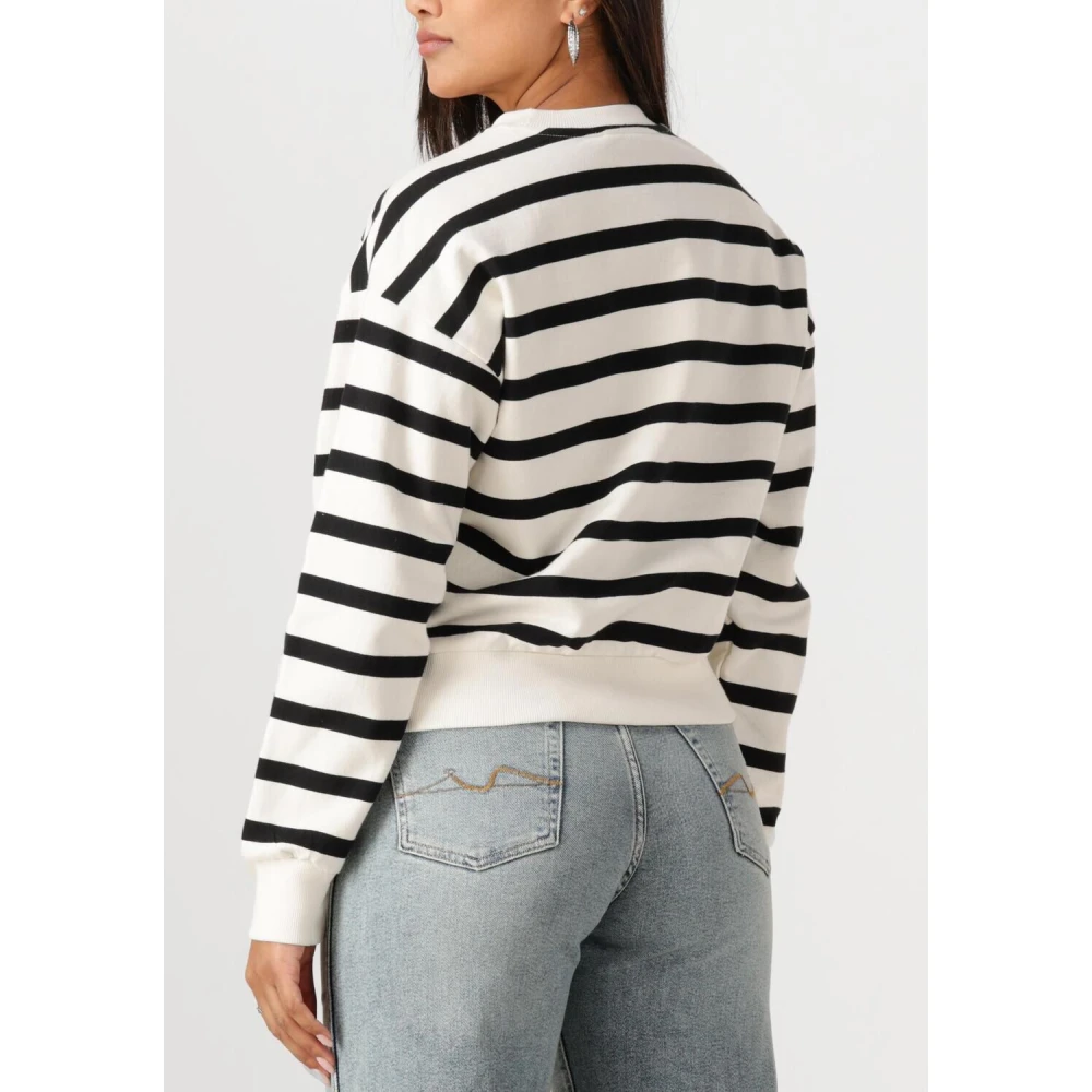 Minus Zwart Sweatshirt Estella Stijl White Dames