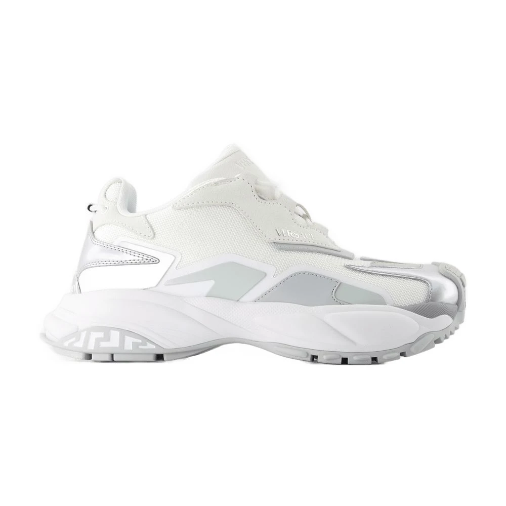 Versace Men's White Sneakers, 8 Uk, Leather Low Top Trainers