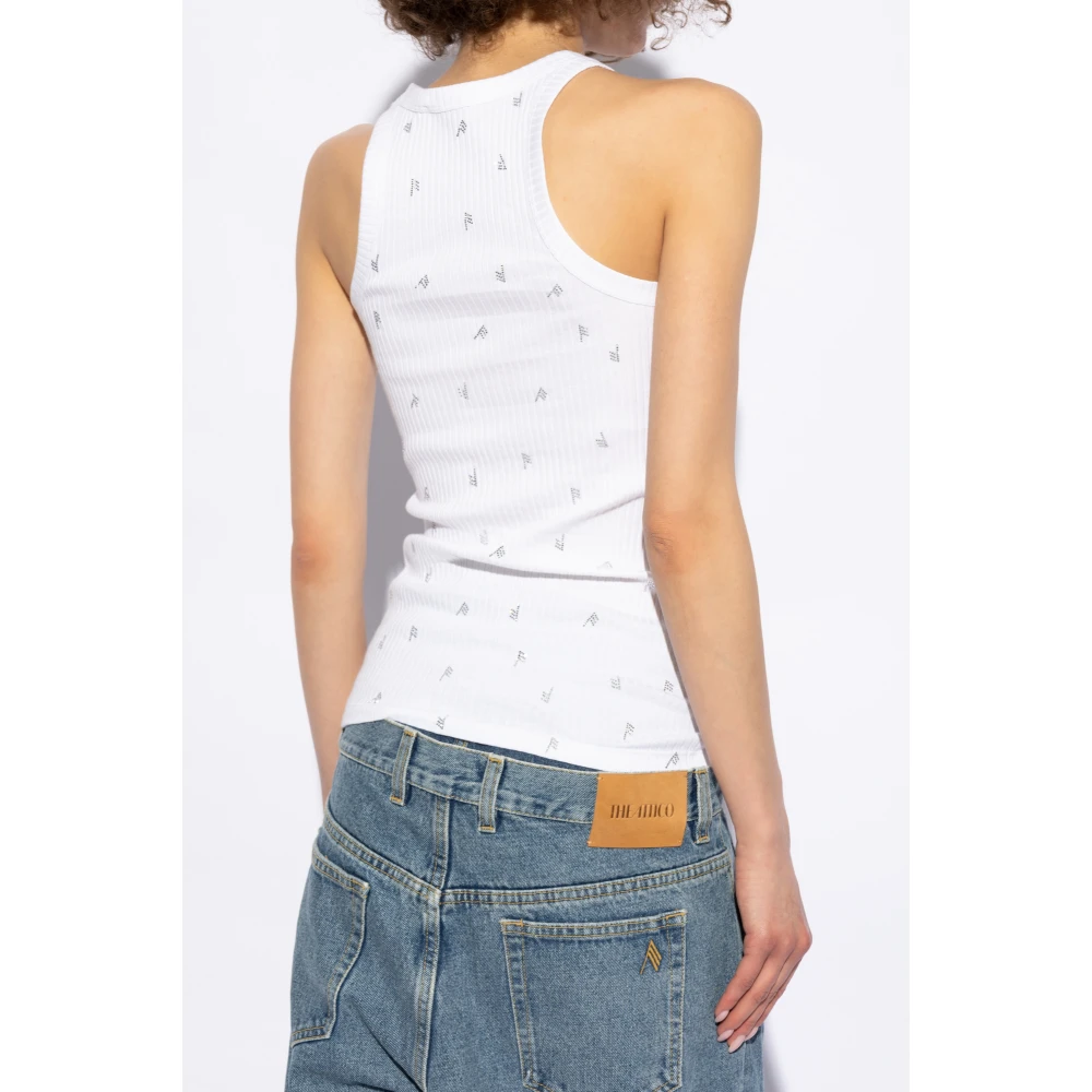 The Attico Top met logo White Dames