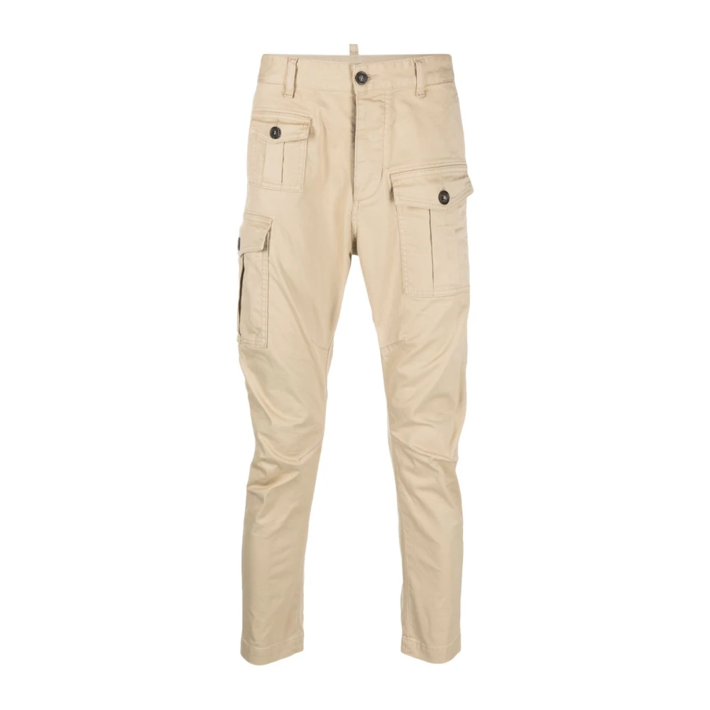 Dsquared2 Men's Beige Slim-Fit Trousers, M, Stylish Trousers