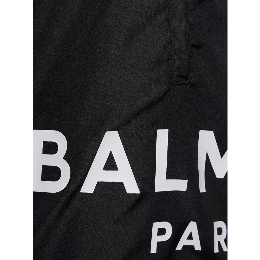 Balmain Logo Tech Zwemshorts in Zwart Black Heren