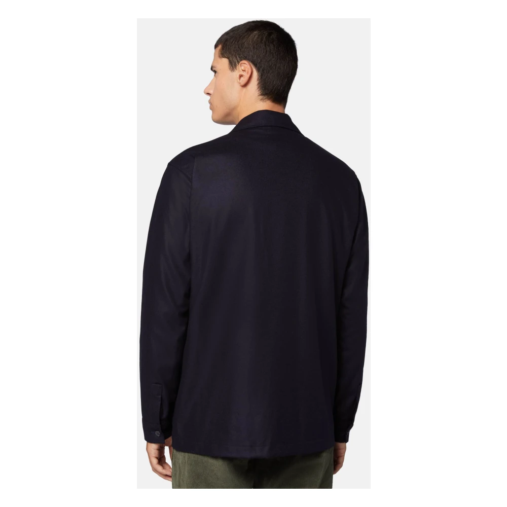 Boggi Milano Link Shirt Jacket Blue Heren