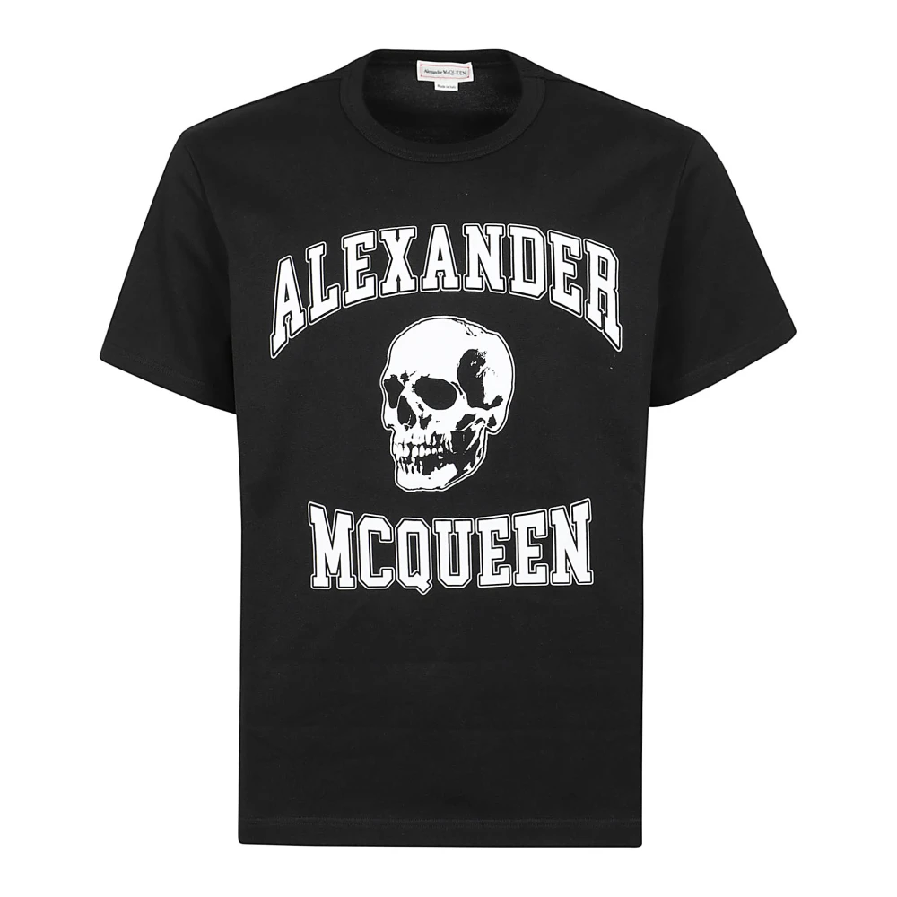 Alexander mcqueen Zwart T-shirt met Voorkant Print Black Heren